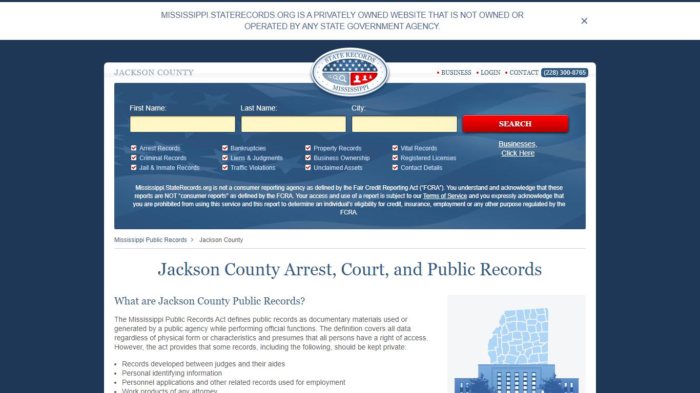 Jackson County Arrest, Court, and Public Records