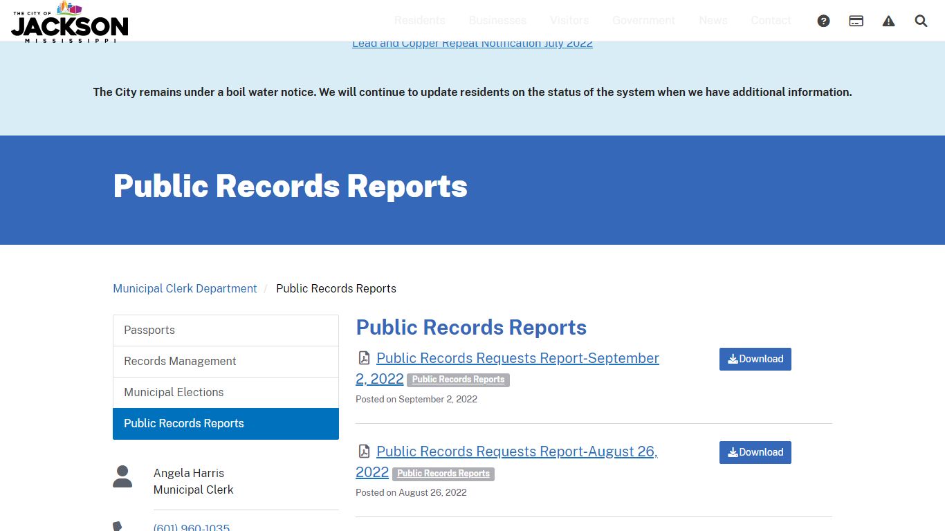 Public Records Reports - Jackson, MS